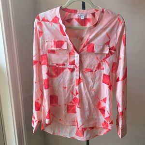 Calvin Klein Pattern Half Button Up Shirt